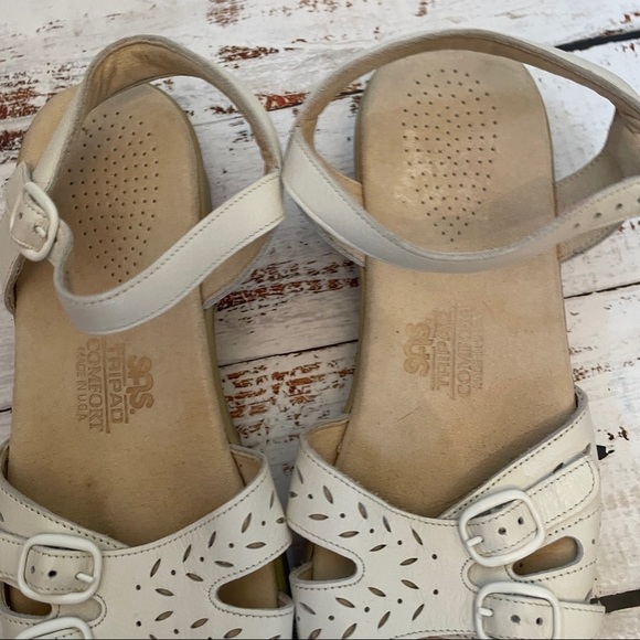 𝅺SAS duo quarter strap sandals size 6.5 narrow off white shoes summer orthotic - Picture 7 of 8